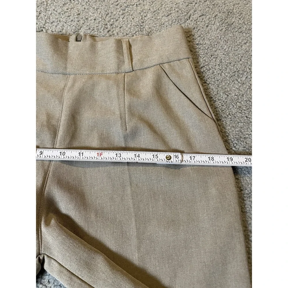 Wide Leg Dress Pants Sz M Beige Ultra High Rise Career Party Classic - Picture 4 of 10